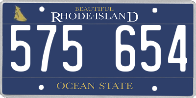 RI license plate 575654
