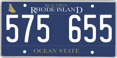 RI license plate 575655