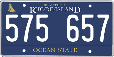 RI license plate 575657