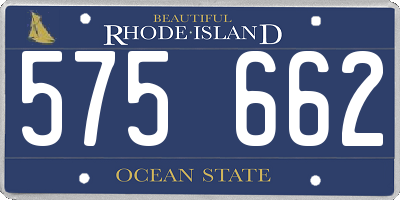 RI license plate 575662