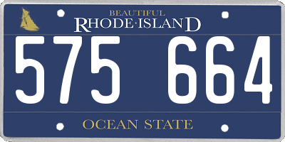 RI license plate 575664