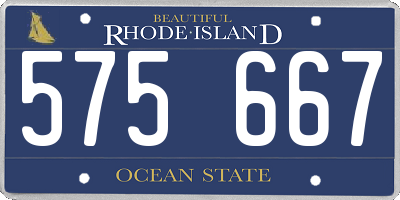RI license plate 575667