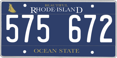 RI license plate 575672