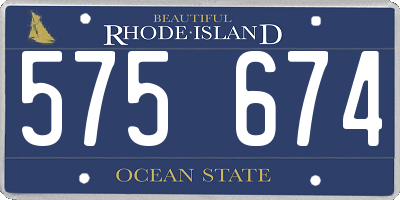 RI license plate 575674