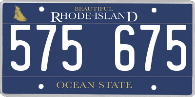 RI license plate 575675