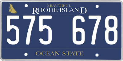 RI license plate 575678