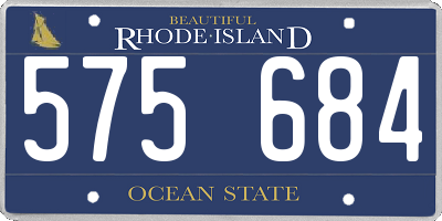 RI license plate 575684