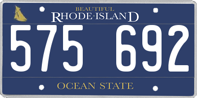 RI license plate 575692