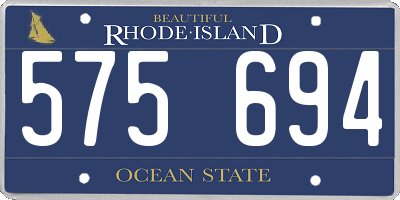 RI license plate 575694