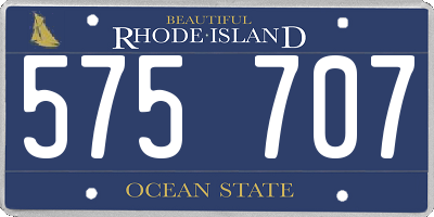 RI license plate 575707