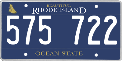 RI license plate 575722