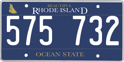 RI license plate 575732