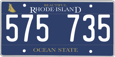 RI license plate 575735