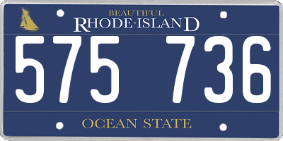 RI license plate 575736