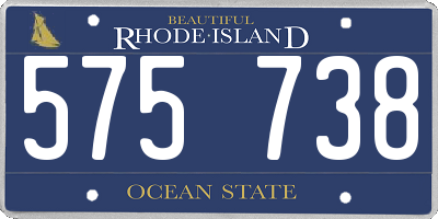RI license plate 575738