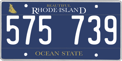 RI license plate 575739