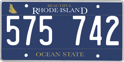RI license plate 575742