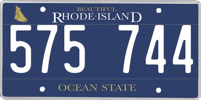 RI license plate 575744