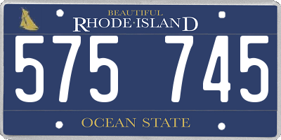 RI license plate 575745