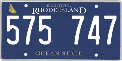 RI license plate 575747