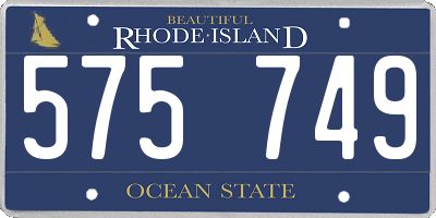 RI license plate 575749