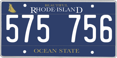 RI license plate 575756