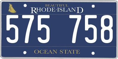 RI license plate 575758