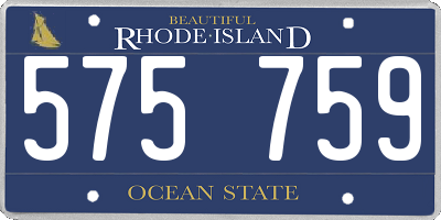 RI license plate 575759