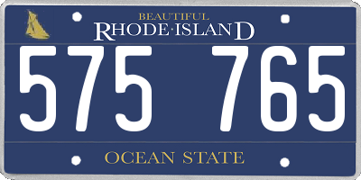 RI license plate 575765