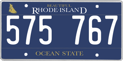 RI license plate 575767