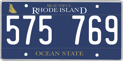 RI license plate 575769