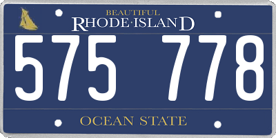 RI license plate 575778