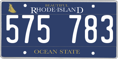 RI license plate 575783