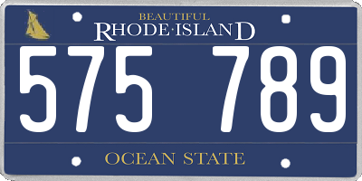 RI license plate 575789