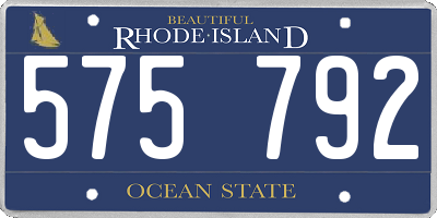 RI license plate 575792