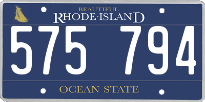 RI license plate 575794