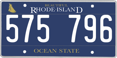 RI license plate 575796