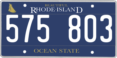 RI license plate 575803