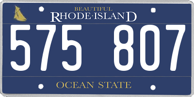 RI license plate 575807