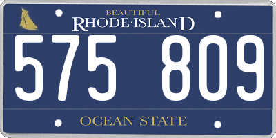RI license plate 575809
