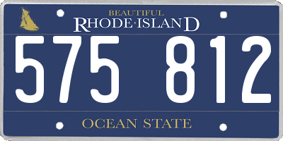 RI license plate 575812