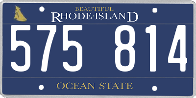 RI license plate 575814