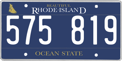 RI license plate 575819