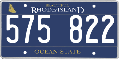 RI license plate 575822