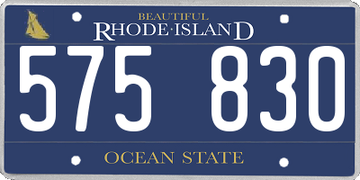 RI license plate 575830