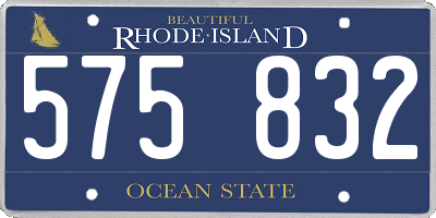 RI license plate 575832