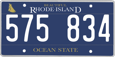 RI license plate 575834