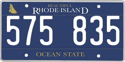 RI license plate 575835