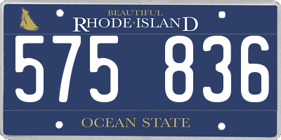 RI license plate 575836