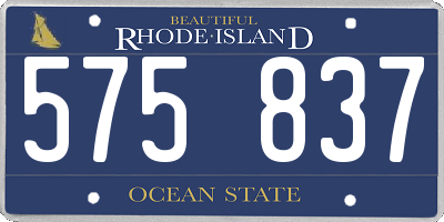 RI license plate 575837